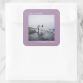 Minimalistische foto lavender Love & Bedankt Weddi Vierkante Sticker (Tas)