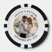 Minimalistische foto Lijst bruiloft Jubileum Poker Chips (Voorkant)