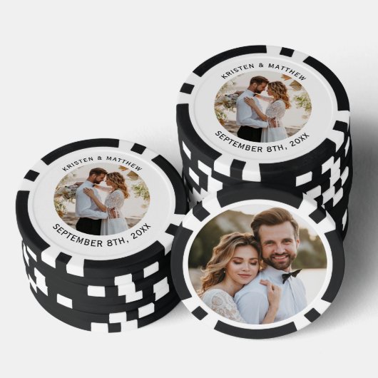 Minimalistische foto Lijst bruiloft Jubileum Poker Chips (Opstapeling)