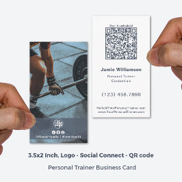 Minimalistische Foto Logo Personal Trainer Visitekaartje