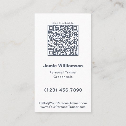 Minimalistische Foto Logo Personal Trainer Visitekaartje (Achterkant)