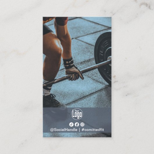 Minimalistische Foto Logo Personal Trainer Visitekaartje (Voorkant)