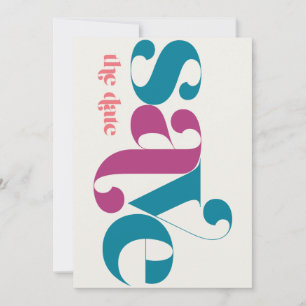 Minimalistische foto  meloen Blauwgroen magenta Save The Date