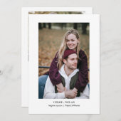 Minimalistische foto met elegant script save the date (Voorkant / Achterkant)