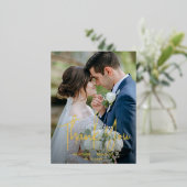 Minimalistische foto Modern Dank u Folie Uitnodiging Briefkaart (Staand Voorkant)