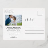 Minimalistische foto Modern Dank u Folie Uitnodiging Briefkaart (Achterkant)