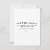 Minimalistische foto modern script zwart bruiloft bedankkaart (Achterkant)