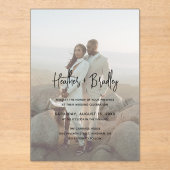 Minimalistische foto Moderne bruiloft Acryl Uitnodigingen (Voorkant)