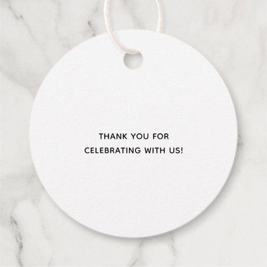 Minimalistische foto Moderne bruiloft Bedankjes Labels (Achterkant)