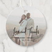 Minimalistische foto Moderne bruiloft Bedankjes Labels (Voorkant)