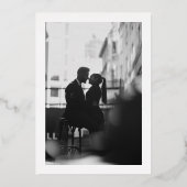 Minimalistische foto Moderne bruiloft Bewaar de da Folie Uitnodiging (Achterkant)