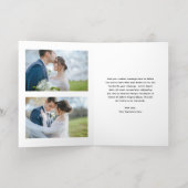 Minimalistische foto Moderne bruiloft Dank u Folie Wenskaart (Binnenlaag)