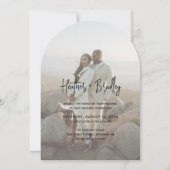 Minimalistische foto Moderne bruiloft Kaart (Voorkant)