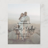 Minimalistische foto moderne bruiloft programma flyer (Voorkant)