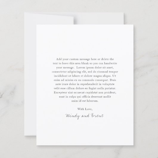 Minimalistische foto Moderne budget bruiloft Dank  (Achterkant)