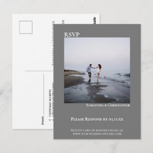 Minimalistische foto moderne eenvoudige grijze tro briefkaart