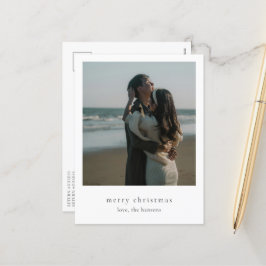 Minimalistische foto moderne kerst feestdagenkaart