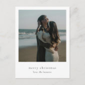 Minimalistische foto moderne kerst feestdagenkaart (Voorkant)