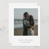 Minimalistische foto moderne kerst feestdagenkaart (Voorkant / Achterkant)