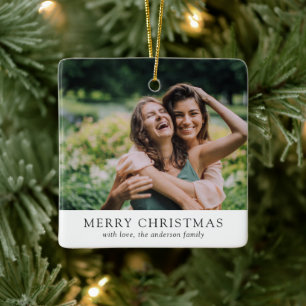Minimalistische foto moderne kerst keramisch ornament
