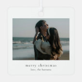 Minimalistische foto moderne kerst metalen ornament (Achterkant)