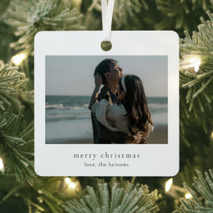 Minimalistische foto moderne kerst metalen ornament