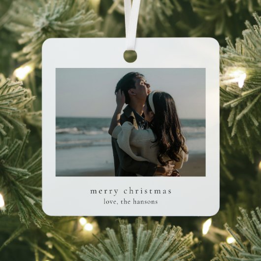 Minimalistische foto moderne kerst metalen ornament (Insitu)