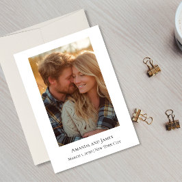 Minimalistische foto | Moderne trouwkaart Save The Date