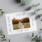 Minimalistische foto moderne typografie script bru save the date