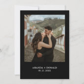 Minimalistische foto Monogram Engagement Party Kaart (Voorkant)