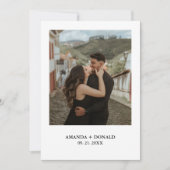 Minimalistische foto Monogram Engagement Party Kaart (Voorkant)