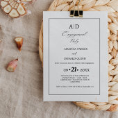Minimalistische foto Monogram Engagement Party Kaart