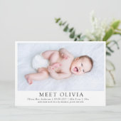 Minimalistische foto Ontmoet de geboorteaankondigi Aankondiging (Staand voorkant)