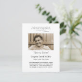 Minimalistische foto Orthodox Christelijke begrafe Bedankkaart (Staand voorkant)