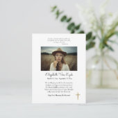 Minimalistische foto orthodoxe begrafenis bedankkaart (Staand voorkant)