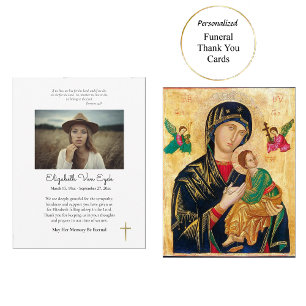 Minimalistische foto orthodoxe begrafenis bedankkaart