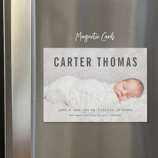 Minimalistische foto-overlay - geboorteaankondigin