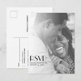 Minimalistische foto Overlay Modern Wedding RSVP Briefkaart