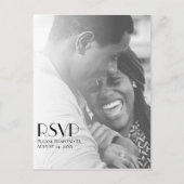 Minimalistische foto Overlay Modern Wedding RSVP Briefkaart (Voorkant)