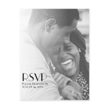 Minimalistische foto Overlay Modern Wedding RSVP
