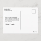 Minimalistische foto overlay moderne bruiloft dank briefkaart (Achterkant)