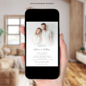 Minimalistische foto-overlay QR-code bruiloft Kaart