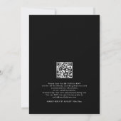 Minimalistische foto overlay QR code bruiloft zwar Kaart (Achterkant)