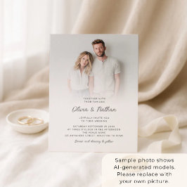 Minimalistische foto-overlay script QR-code bruilo Kaart