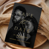 Minimalistische foto-overlay trouw save the date folie uitnodiging