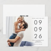 Minimalistische foto-overlay trouwkaart save the date (Voorkant / Achterkant)
