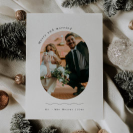 Minimalistische Foto Pas getrouwd Kerst Kaart