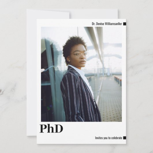 Minimalistische foto PhD afstuderen Kaart (Voorkant)