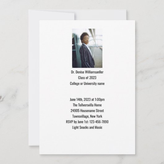 Minimalistische foto PhD afstuderen  Kaart (Achterkant)