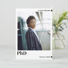 Minimalistische foto PhD afstuderen Kaart